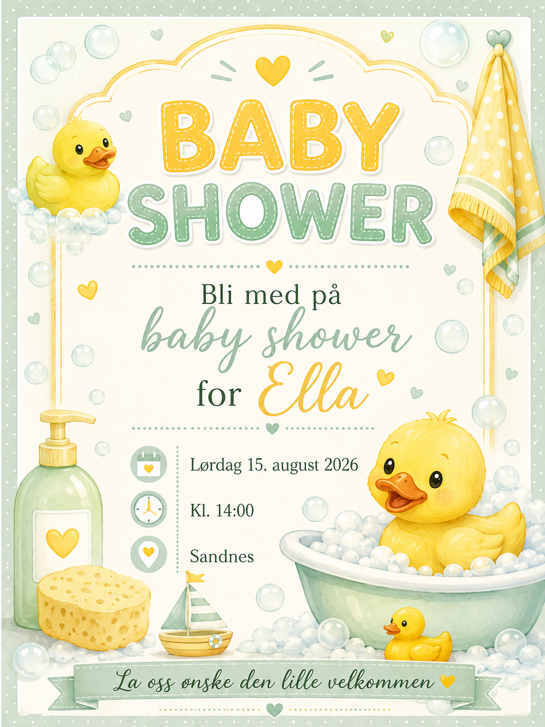 Baby Shower Invitasjon – 13 Digitale Kort | Søt PDF/PNG Nedlasting 🎀☁️