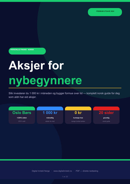 Aksjer for nybegynnere – Norsk e-bok om investering og aksjesparing