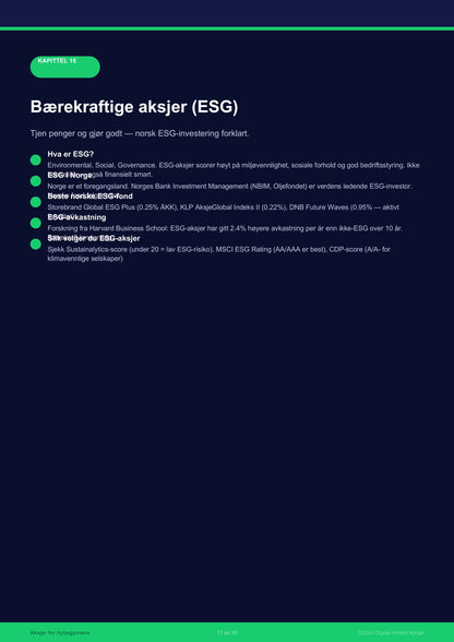 Aksjer for nybegynnere – Norsk e-bok om investering og aksjesparing