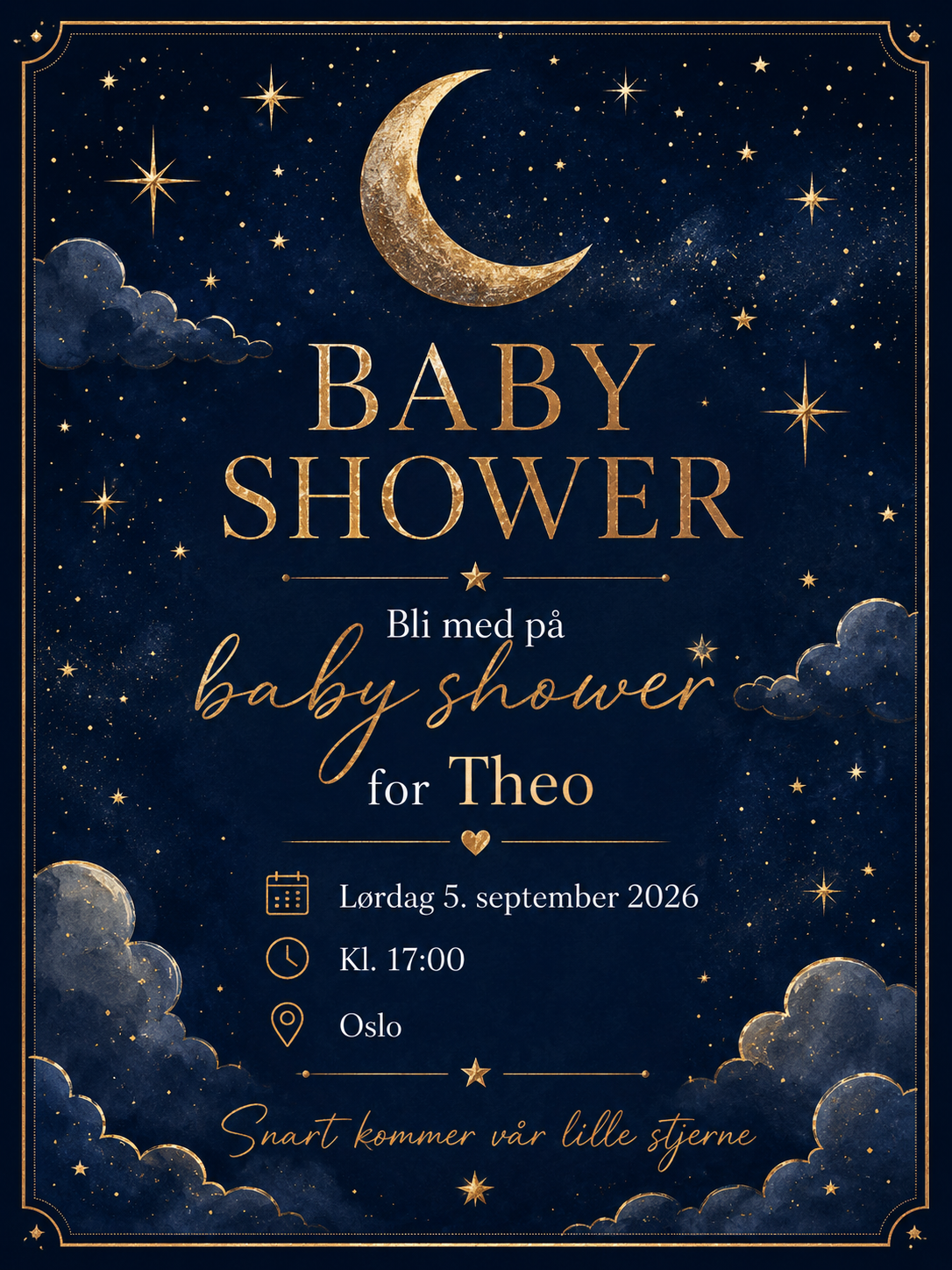 Baby Shower Invitasjon – 13 Digitale Kort | Søt PDF/PNG Nedlasting 🎀☁️