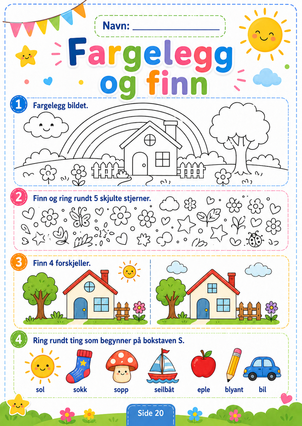 ☀️ Sommeroppgaver for Barn – Læring og Moro 11 sider 🌈📚