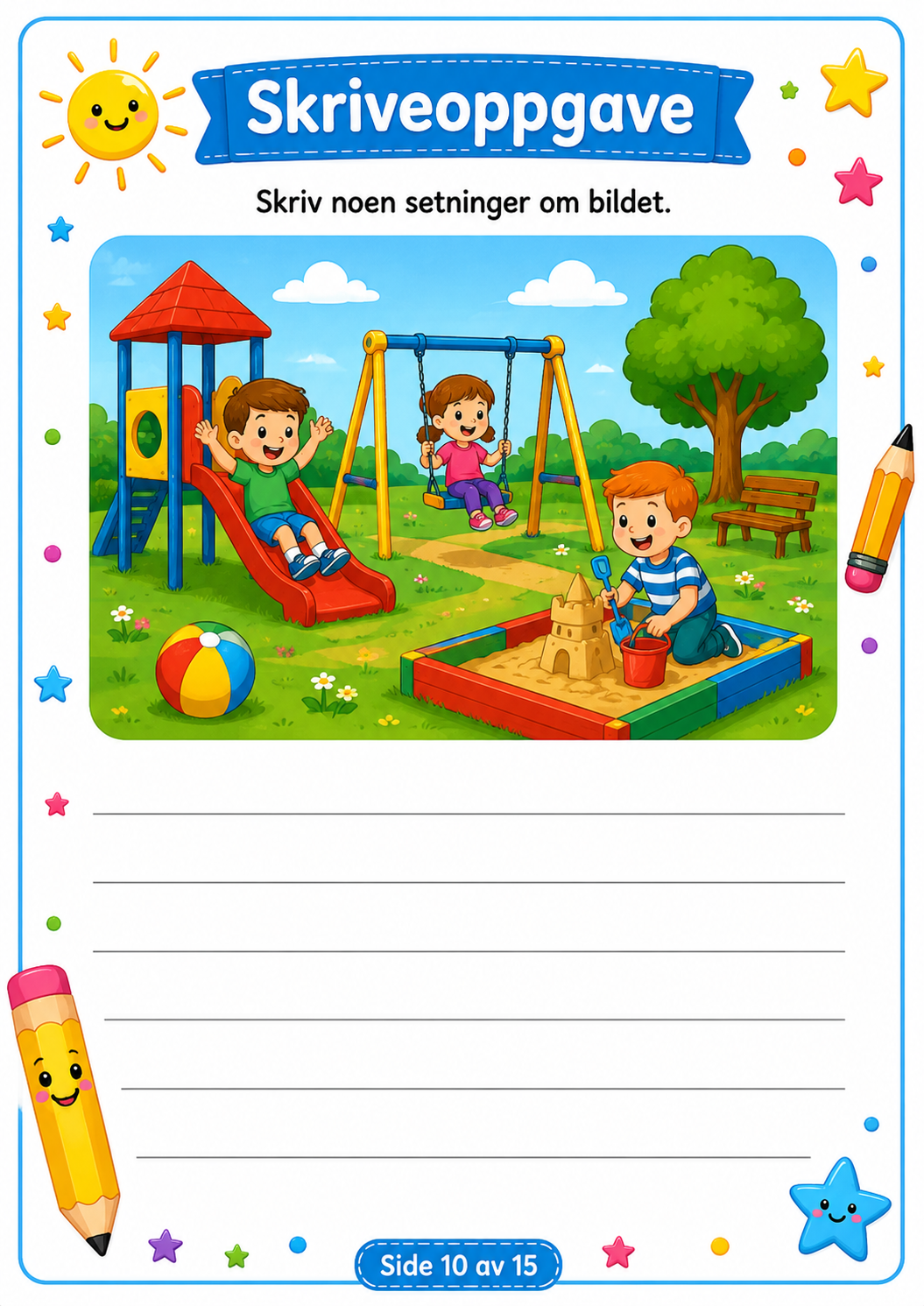 Match Bildene med Riktig Ord – 15 Sider PDF | Norsk Lese- og Ordtrening for Barn 📚✏️