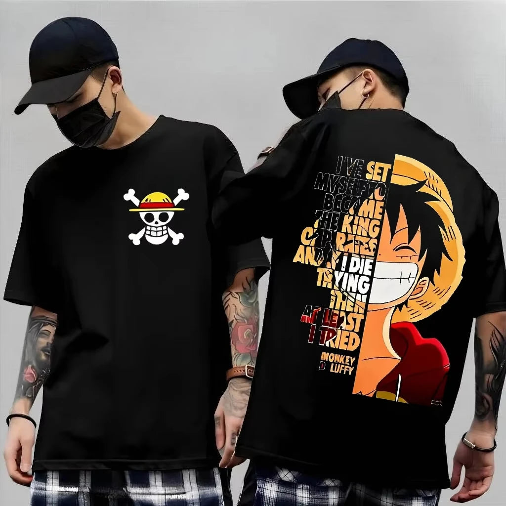 One Piece Japanese Anime Printed Men's T-Shirt Roronoa Zoro Boy Children's Harajuku Short Sleeve Tee Unisex Luffy Top Clothing