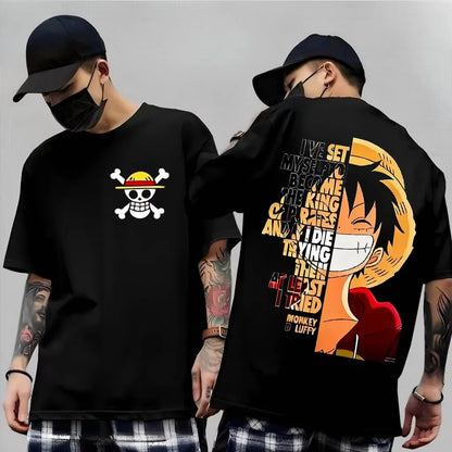 One Piece Japanese Anime Printed Men's T-Shirt Roronoa Zoro Boy Children's Harajuku Short Sleeve Tee Unisex Luffy Top Clothing