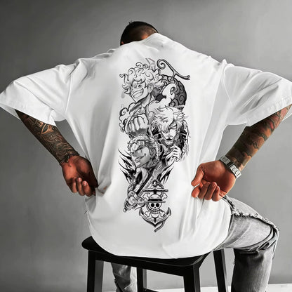 One Piece Japanese Anime Printed Men's T-Shirt Roronoa Zoro Boy Children's Harajuku Short Sleeve Tee Unisex Luffy Top Clothing