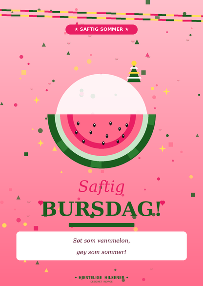 Sommer Bursdagskort Pakke – 8 Digitale Kort | PDF/PNG Nedlasting 🎉🌴