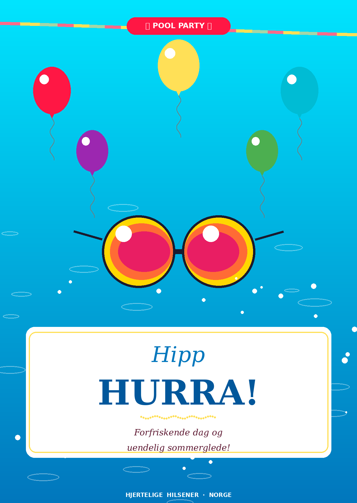 Sommer Bursdagskort Pakke – 8 Digitale Kort | PDF/PNG Nedlasting 🎉🌴