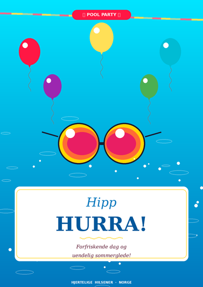 Sommer Bursdagskort Pakke – 8 Digitale Kort | PDF/PNG Nedlasting 🎉🌴