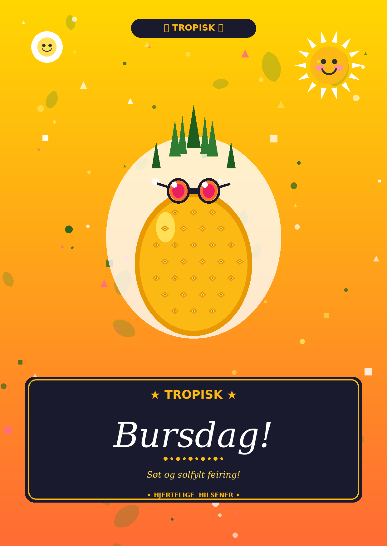 Sommer Bursdagskort Pakke – 8 Digitale Kort | PDF/PNG Nedlasting 🎉🌴