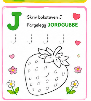Lær Bokstaver og Fargelegging for Barn – 15 Sider PDF | Alfabet Oppgaver og Tegninger 🌈📚