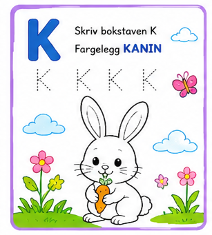 Lær Bokstaver og Fargelegging for Barn – 15 Sider PDF | Alfabet Oppgaver og Tegninger 🌈📚