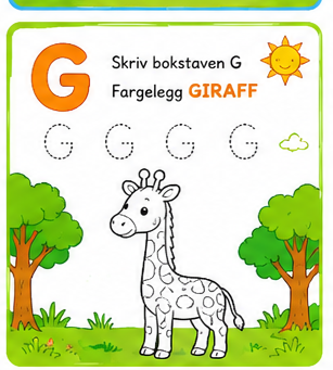 Lær Bokstaver og Fargelegging for Barn – 15 Sider PDF | Alfabet Oppgaver og Tegninger 🌈📚