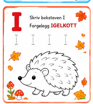 Lær Bokstaver og Fargelegging for Barn – 15 Sider PDF | Alfabet Oppgaver og Tegninger 🌈📚