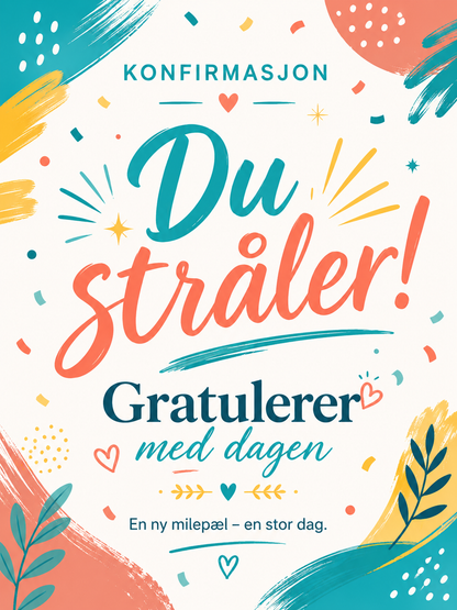 Konfirmasjonskort – 10 Digitale Kort | Elegant PDF/PNG Nedlasting 🤍✝️