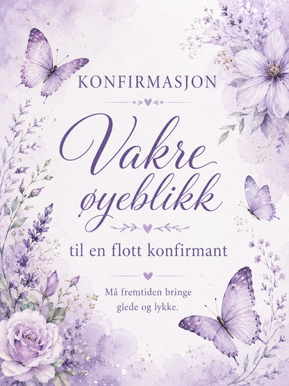 Konfirmasjonskort – 10 Digitale Kort | Elegant PDF/PNG Nedlasting 🤍✝️