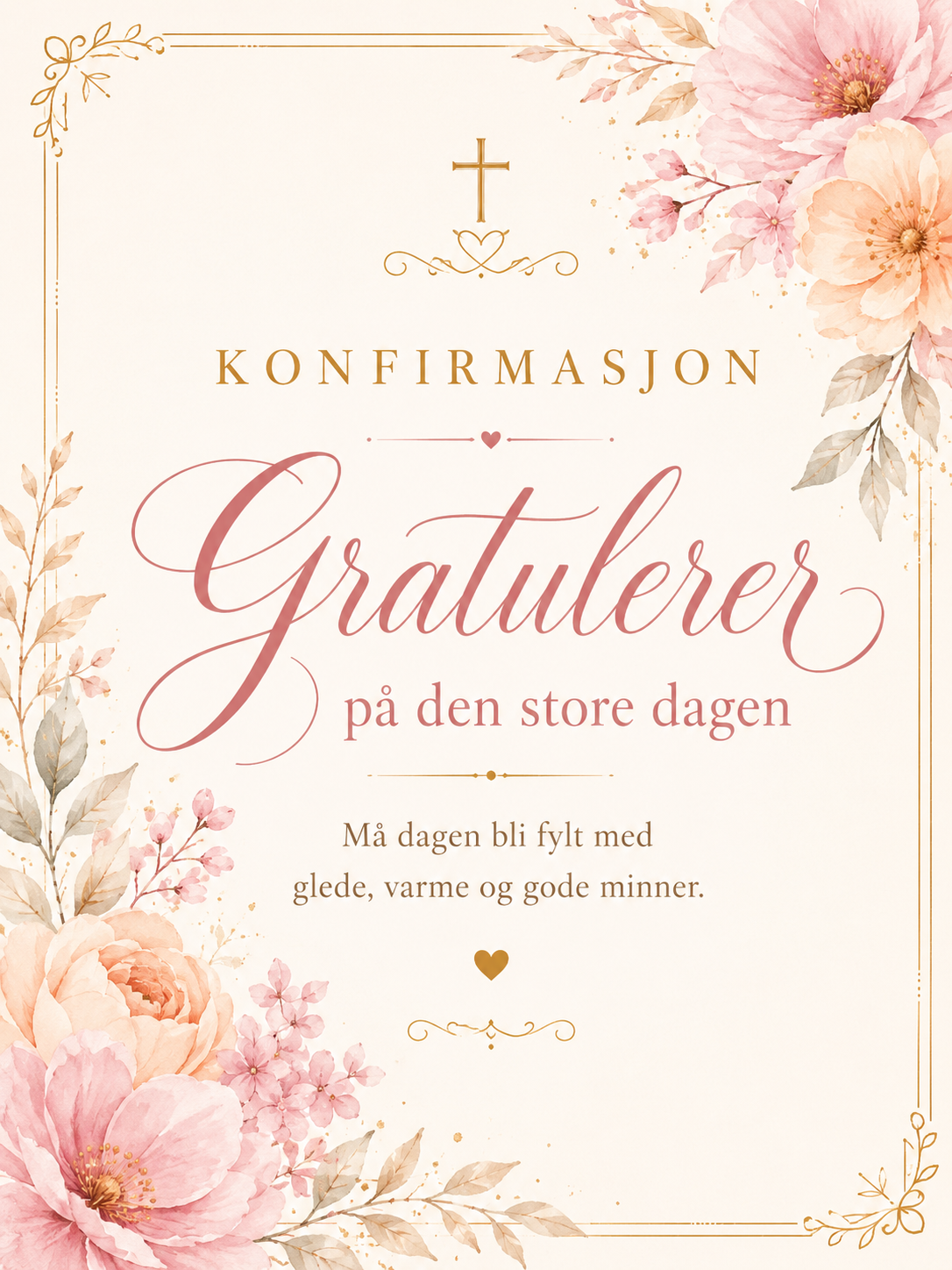 Konfirmasjonskort – 10 Digitale Kort | Elegant PDF/PNG Nedlasting 🤍✝️