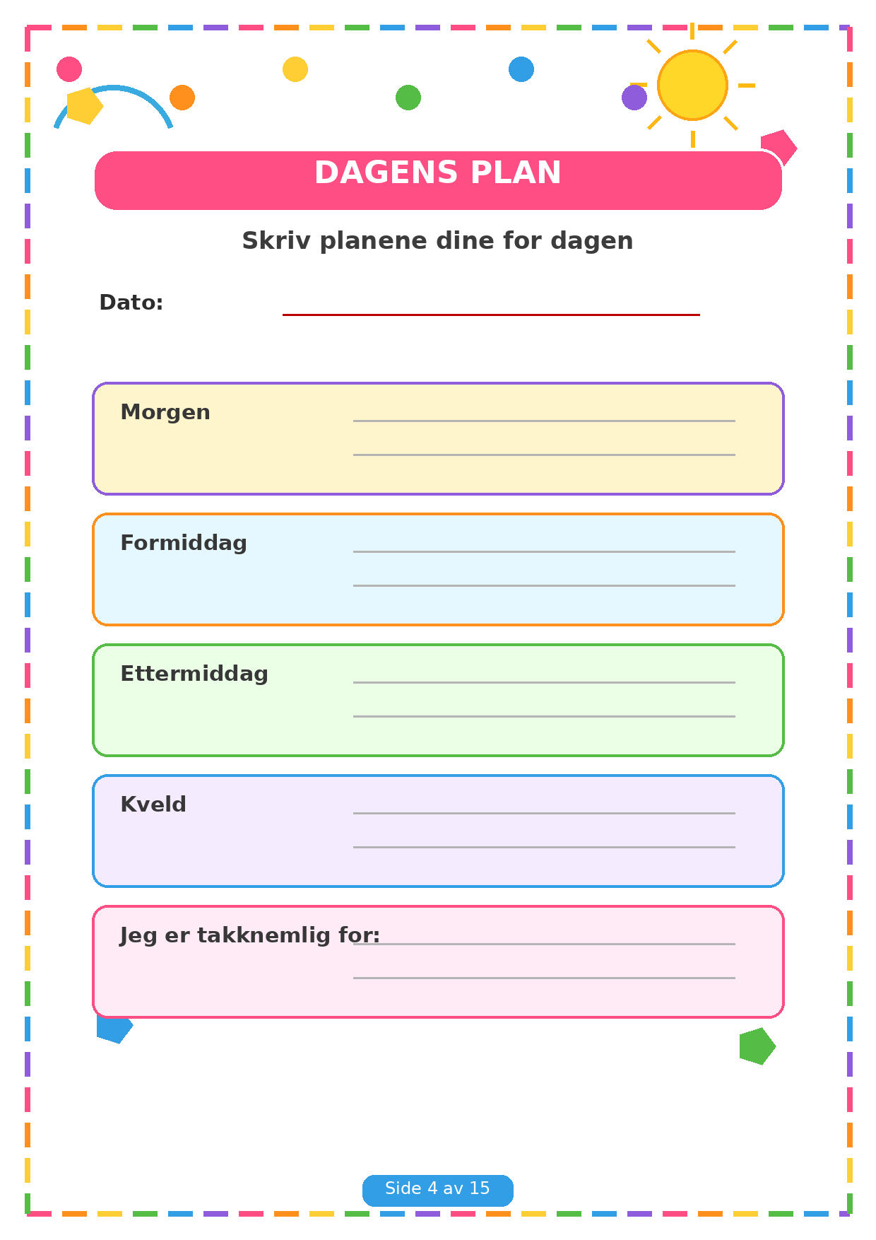 Min Sommerbok for Barn – 15 Sider PDF | Utskrivbare Sommeroppgaver 🌈✏️