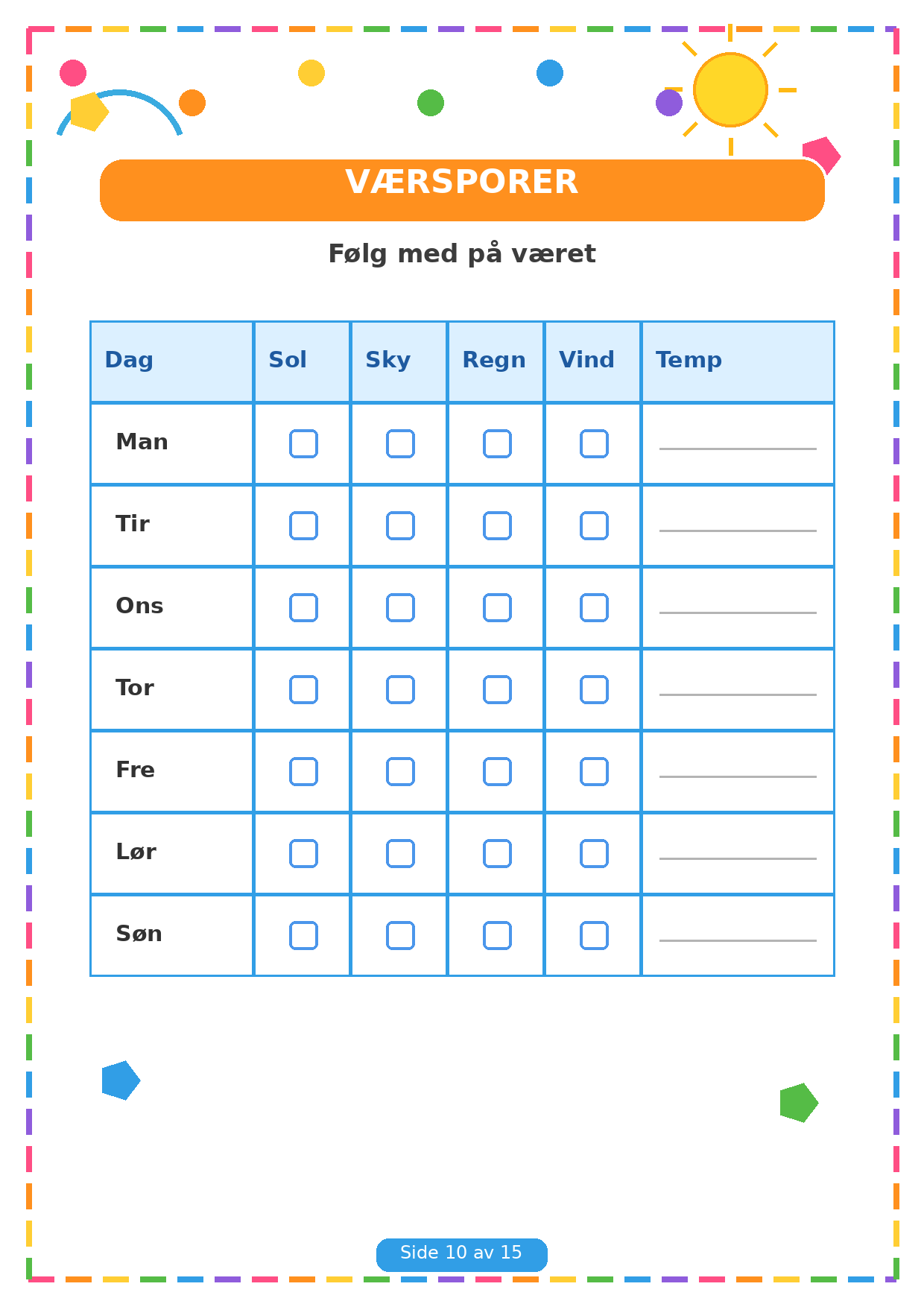 Min Sommerbok for Barn – 15 Sider PDF | Utskrivbare Sommeroppgaver 🌈✏️