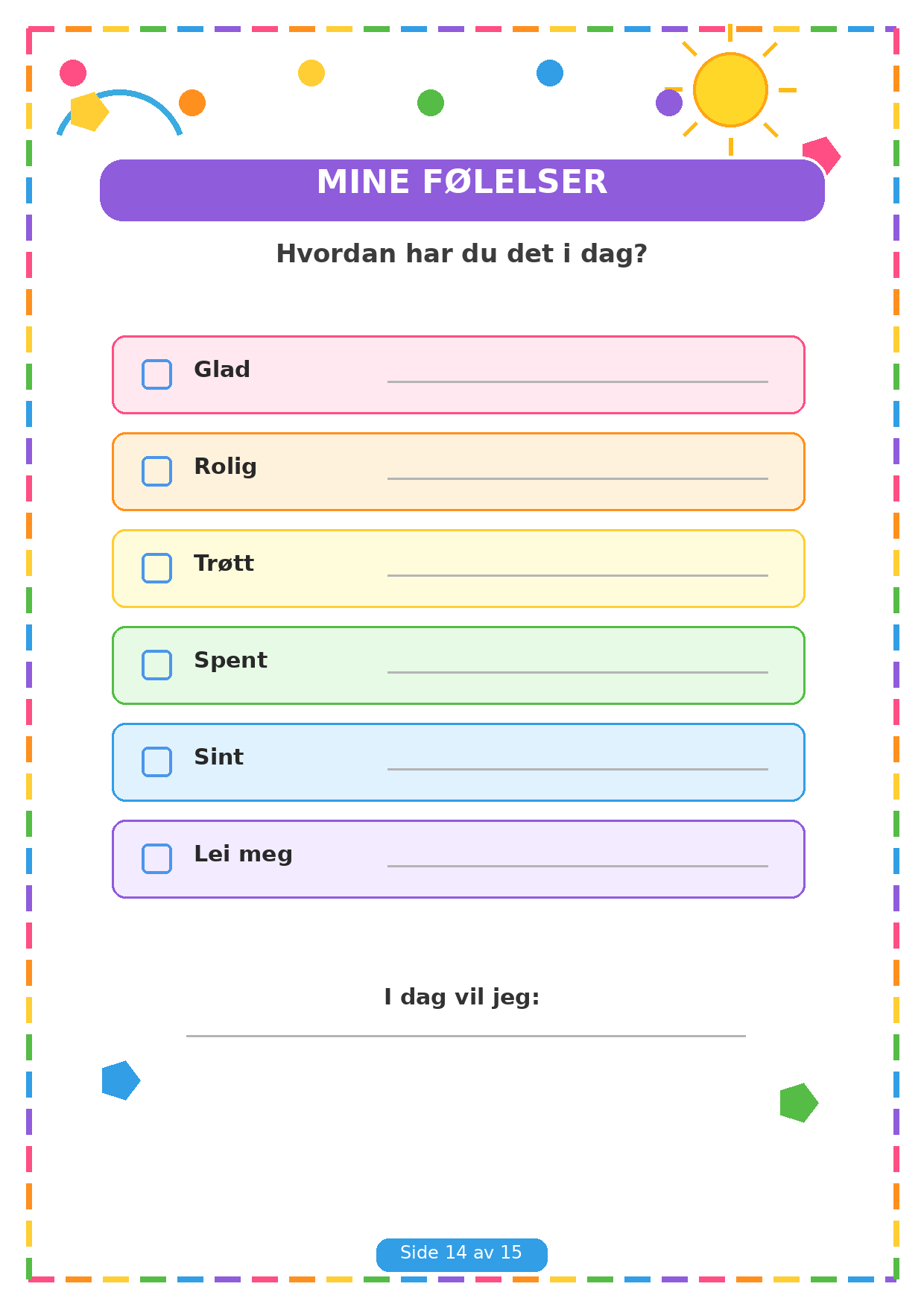 Min Sommerbok for Barn – 15 Sider PDF | Utskrivbare Sommeroppgaver 🌈✏️